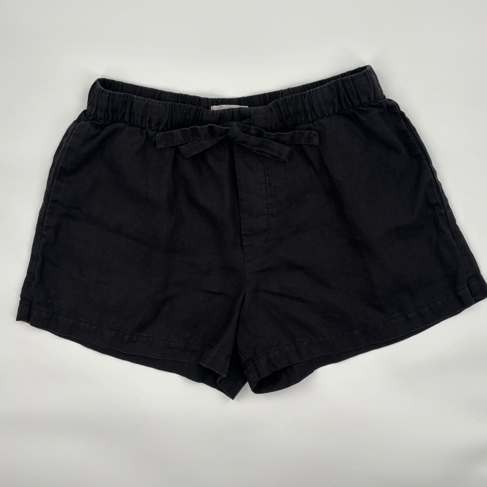 Everlane 100% Linen Drawstring Shorts in Black Size S
